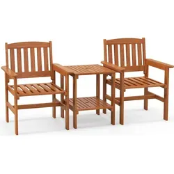 GOPLUS 3-TLG. Gartenmöbel Set, Bistro Set