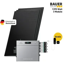Balkonkraftwerk 1395 Watt Komplettset mit Zendure SolarFlow 2400 Pro - Effizientes Balkonkraftwerk mit bifazialen Solarmodulen (1395 W) und leistungsstarker Stromspeicherlösung. Ideal für umweltfreundliche Energiegewinnung im Garten oder auf dem Flachdach.