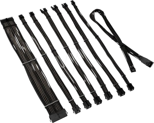 Kolink Core Pro 12v-2x6 Typ 1 Erweiterungsset - Netzteile: Hochwertiges Kabelmanagement-Set für Gaming-PCs mit flexibler PET-Ummantelung und 16-AWG-Leiterbahnen für optimale Leistung.