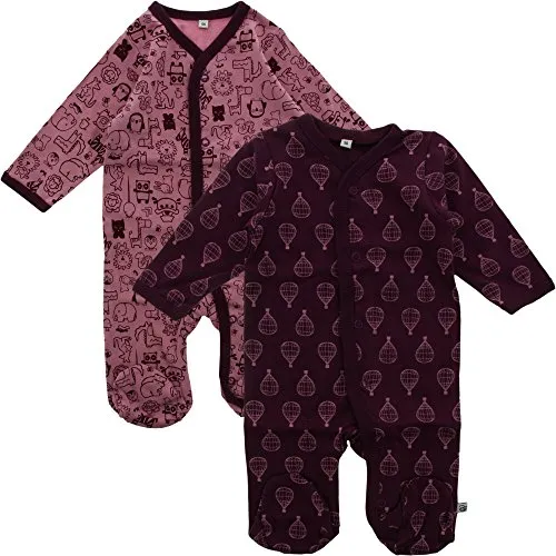 Pippi Baby Mädchen Nightsuit W/F - 2er Pack Schlafstrampler - Bequeme Baby-Wäsche im 2er Pack mit süßem Tier- und Ballonmotiv, aus 100% Baumwolle für kuschelige Nächte, Maschinenwaschbar und Oeko-Tex zertifiziert.