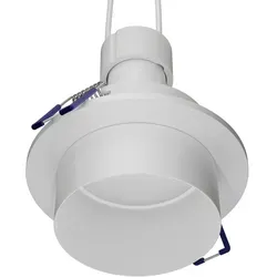 ledscom.de Deckeneinbaurahmen KRON, rund, weiß matt, inkl. GU10 LED 500lm, warmweiß, 3-Stufen-Dimmer