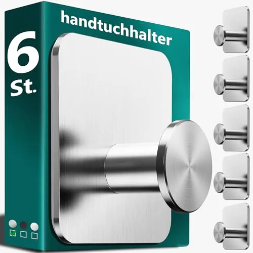 4smile Handtuchhalter ohne Bohren, Silber in silber von 4smile