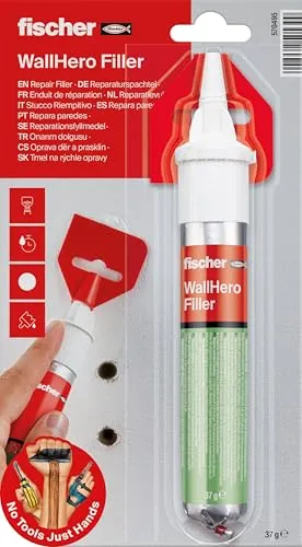 fischer Reparaturspachtel 70 ml – Fertige Spachtelmasse in Naturweiß