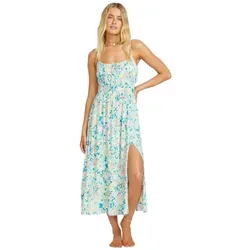 Billabong Maxikleid Take Your Time - Maxikleid für Frauen aus der Tropical High Kollektion, aus leichtem Viskose-Stoff, mit Rundhalsausschnitt und festen Trägern für einen lässigen, eleganten Look.