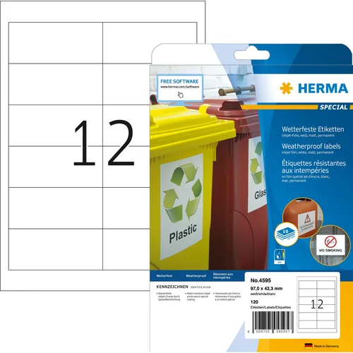 HERMA Wetterfeste Inkjet Etiketten A4 (4595)