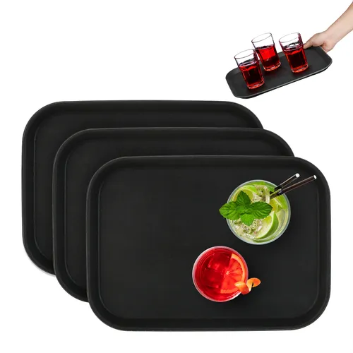 Serviertablett Kellnertablett Gastro-Tablett Antirutschtablett stapelbar