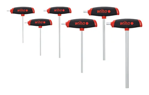 Wiha Stiftschlüssel (45620) - 6-tlg. Stiftschlüssel Set mit Quergriff, ergonomisch und langlebig mit 1 Jahr Herstellergarantie