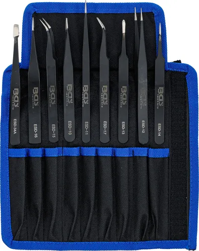 BGS-74413 Edelstahl-Pinzetten-Satz 9-tlg.