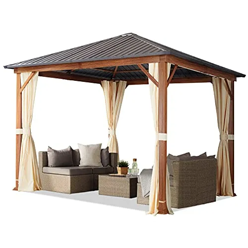 TOOLPORT Forest 3x3 m Hardtop Gartenpavillon in beige von Toolport