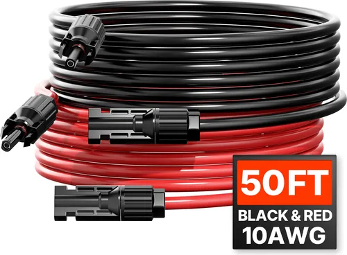 VEVOR 2x Solarkabel Verlängerungskabel 10AWG 15,24m in rot von Vevor
