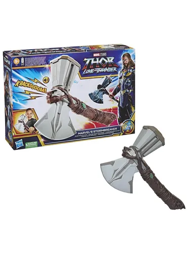 Hasbro Marvel Studios Thor: Love and Thunder F33575L0 Spielzeugwaffe - Stormbreaker - Spielfiguren - Elektronische Axt Stormbreaker mit beeindruckenden Toneffekten, ideal für aufregende Rollenspiele im Marvel Universum!