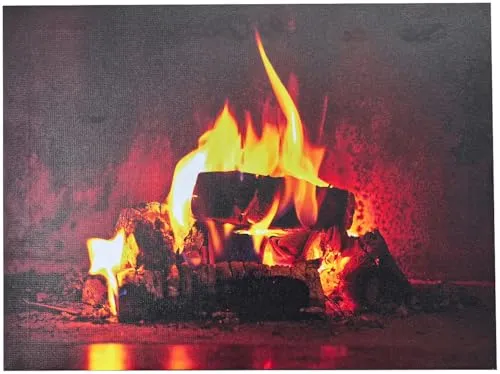 infactory Kaminbild: Animiertes LED-Wandbild Kaminfeuer, 40 x 60 cm (Dekoration, realistische Kaminfeuer, Beleuchtung)