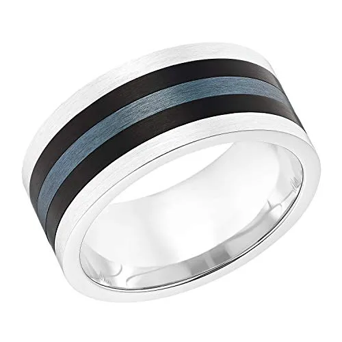 s.Oliver Herren Ring Edelstahl 2031517 - Edelstahl Ring in Silber mit IP Schwarz Veredelung, kommt in Geschenkbox. Markantes Design, ideal für jeden Tag und vielseitig kombinierbar.