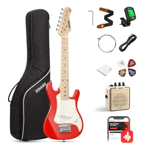 Donner E-Gitarre Set Kinder E Gitarren Junior(rot)