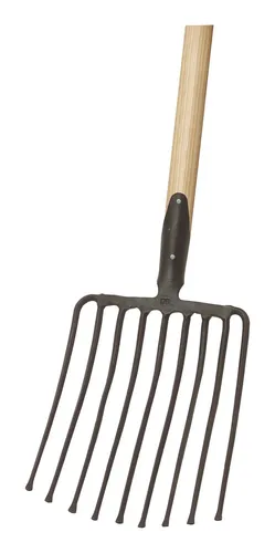 Idealspaten Steingabel 9 Zinken - Robuste Gartenwerkzeuge - Gabeln, ideal für schwere Erde und Steine, mit langlebiger Federdülle und stabilem Stiel für müheloses Arbeiten im Garten.