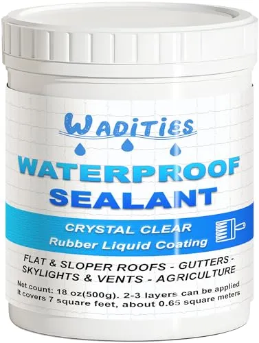Wadities 500g Transparenter Wasserdichter Beschichtungsmittel, Leck Wasserdichter Universalabdichtung, Wasserdichte Isolier-Dichtstoff-Emulsion, Unsichtbares wasserdichtes Mittel für Innen und Außen