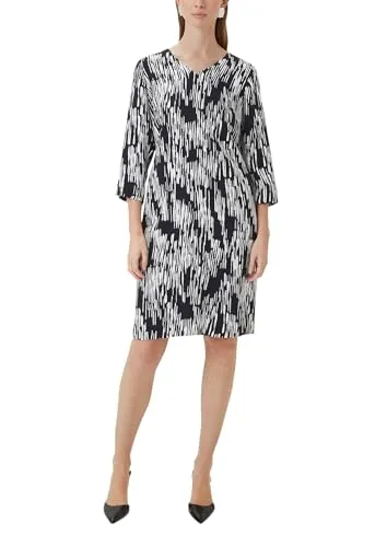 COMMA Kleid mit Allover Print, 59A7 black/white, Gr. 36 von comma,