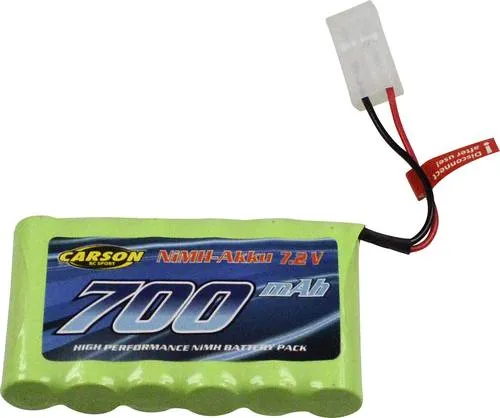 Carson Modellsport NiMh Akkupack 7.2 V 700 mAh - Modellbau Akkupack mit Tamiya-Stecker, ideal für RC-Fahrzeuge und sorgt für zuverlässige Energieversorgung.