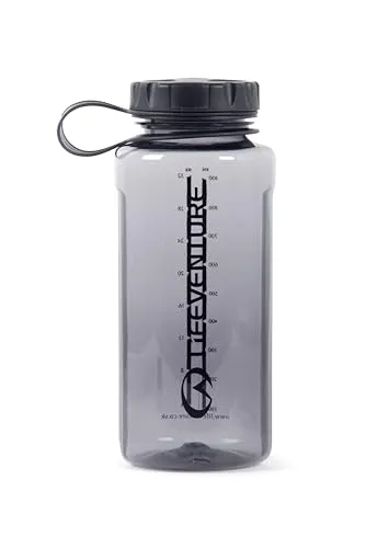 Lifeventure 1 Liter Tritan-Flasche für Wandern, Camping, Outdoor-Sport, aus BPA-freiem Material, auslaufsicher, Schraubverschluss, mit seitlicher Volumenmessung