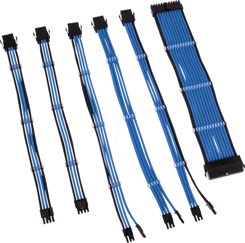 KOLINK 04825 - Kolink Core Adept Kabelset - Blau - PC-Netzteile Zubehör mit 16 AWG Drahtstärke für optimale Leitfähigkeit und Hitzebeständigkeit. Ideal für moderne Hardware-Konfigurationen mit NVIDIA RTX 40-Serie oder AMD Radeon-Grafikkarten.