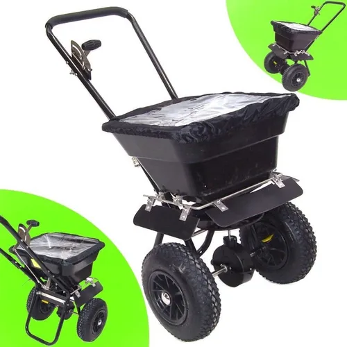 Apex Streuwagen Edelstahl Handstreuwagen Düngerstreuer 55163 Streuwagen schwarz