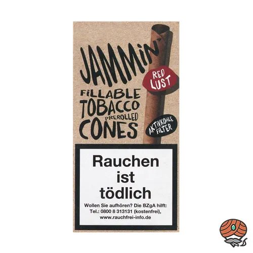 Jammin' Tobacco Cones Red Lust - Erdbeere mit Aktivkohlefilter 2 Fillable Cones
