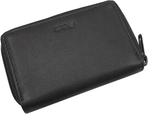 Rindleder Universal Kreditkartenetui Kartenetui Portemonnaie RFID Schutz Schwarz