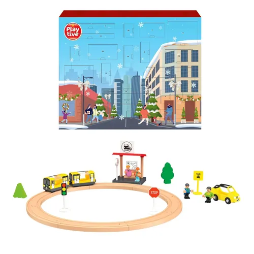 Playtive Spielset City Holzbahn für Kinder