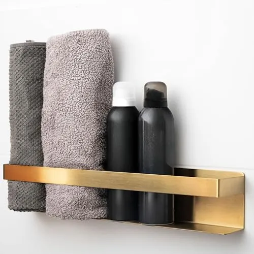 ELMOWO Handtuchregal ohne Bohren für 5 Handtücher in gold von ELMOWO