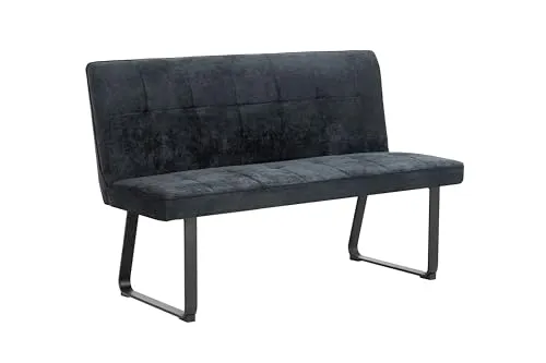 byLIVING Bank TALEA - Gepolsterte Sitzbank 140 cm - Esszimmer Sitzbänke mit hoher Sitzkomfort durch Nosagfederung und leicht zu reinigendem Webstoff in elegantem Dunkelgrau.