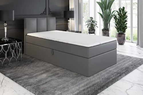 Boxspringbett NASI 80x200 (Rechts) mit Bettkästen und Topper