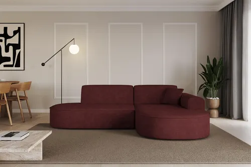 ALTDECOR Ecksofa MARI-L1 in Bordeauxrot – L-Form, 243x171x79,5 cm - Vielseitiges Ecksofa für stilvolle Wohnzimmer: Hochwertige Polsterung und stabile Konstruktion bieten optimalen Komfort und Langlebigkeit. Ideal für entspannte Stunden mit Familie und Freunden.