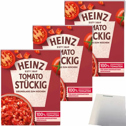 Heinz Tomato Stückig Grundlage zum Kochen 3er Pack 3x390g Packung usy Block