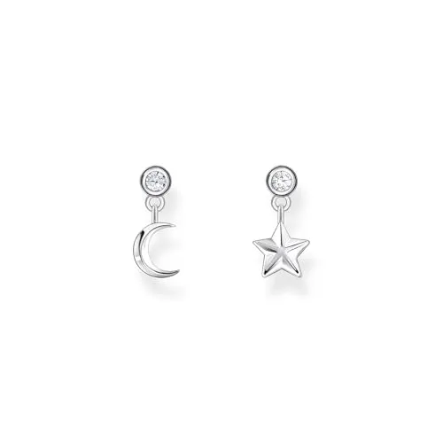 Thomas Sabo Ohrstecker mit Mond- und Stern-Anhänger - Ohrringe für Damen aus 925 Sterlingsilber, perfekt kombinierbar mit weiteren Thomas Sabo Schmuckstücken und ein ideales Geschenk für besondere Anlässe.