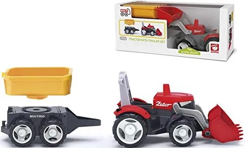 Multigoo Multigo Traktor-Set 2in1 mit Anhänger Frontlader Schaufel Pritsche Fahrzeug +2J
