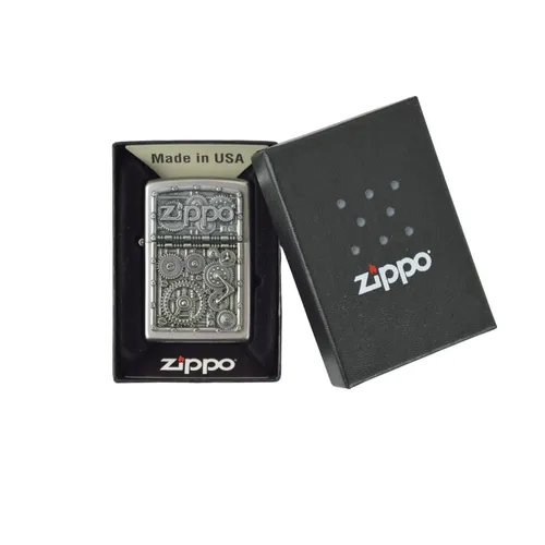 Zippo Feuerzeug Gear Wheels in silber von Zippo