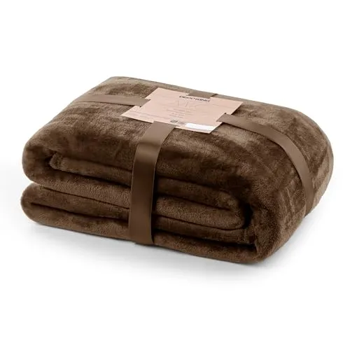 DecoKing Kuscheldecke 160x210 cm braun Decke Microfaser Tagesdecke Fleece weich sanft kuschelig Schoko Brown Chocolate Mic