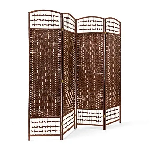 Relaxdays Paravent – Faltbarer Raumteiler aus Bambus - 4-teilige Trennwand aus hochwertigem Bambus (HxBxT: ca. 179 x 180 x 2 cm) für Sichtschutz und stilvolle Raumgestaltung – ideal für Schlafbereiche oder Umkleidekabinen, schnell zusammenklappbar und platzsparend.