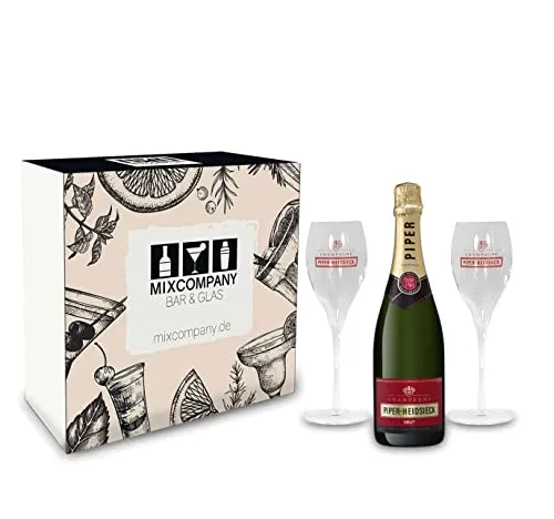 Piper Heidsieck Set/Geschenkset - Piper Heidsieck Champagner Brut 750ml (12% Vol) + 2x Champagner Gläser
