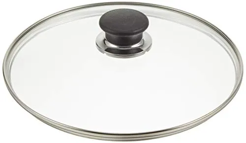 BALLARINI 334F02.24 Glasdeckel Edelstahlrand und Knauf 24 cm, schwarz/durchsichtig, 6 x 24,6 x 24,6 cm