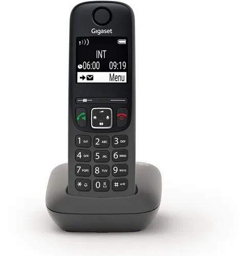 Gigaset AE690 Anthrazit Schnurloses Telefon - Hochwertige Akustik, lange Akkulaufzeit und Anrufschutz für bis zu 32 Nummern