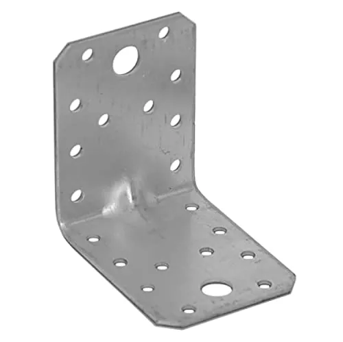 Gedotec Schwerlast Winkelverbinder mit Sicke 90° Eurocode-Bohrungen | 1 Stk Winkeleisen - 70x70x55 mm | Pfostenträger mit Rippe Anschraub-Winkel | Metall Winkel Metallwinkel 90 Grad Winkel Metall