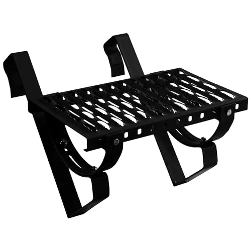 Parotec Dachtritt 120 cm für Schornsteinfeger Komplett Steigtritt für Dachziegel und Dachpfanne zum Einhängen Laufrost inkl. Montagematerial, 10 Farben (RAL 9005 - Schwarz)