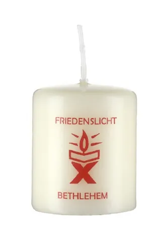Kopschitz Kerzen Stumpenkerze Kerze Friedenslicht aus Bethlehem Elfenbein 60 x Ø 50 mm, 1 Stück