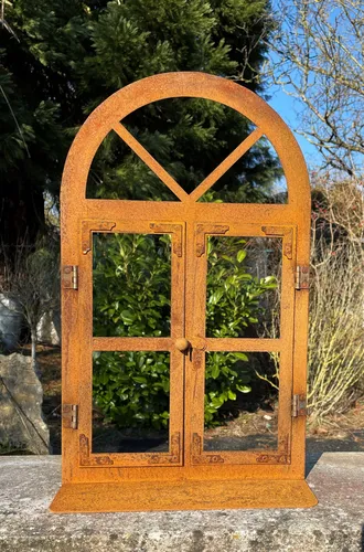 STEINFIGURENWELT GIEBEN Deko Rundbogen Fenster 45 cm