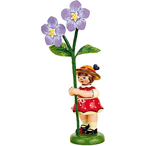 Hubrig Blumenkinder Mädchen mit Flachs - Sammelfigur - Figuren & Skulpturen, handgefertigte Detailtreue und farbenfrohe Gestaltung für eine fröhliche Wohnatmosphäre