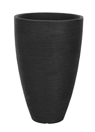 Blumenkübel im Rillen Design - 60 cm - Garten-Zubehör, wetterfest und UV-beständig mit modernem Rillen-Design, ideal für Innen und Außen.