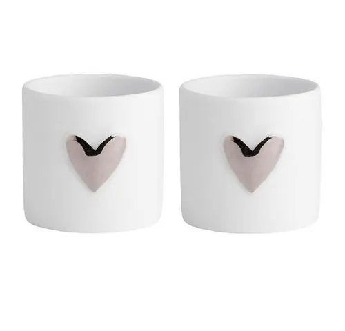 Räder Kerzenhalter Design Teelichthalter Wolke Sieben Herz Silber (2-teilig)