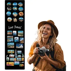 Anwicar Magnettafel - Magnetische Pinnwand 70x20 cm - Schwarz - Schwarz