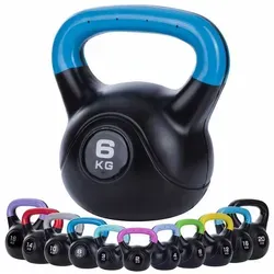 Body & Mind Kettlebell Body & Mind Kettlebell 2–20 kg – Profi Kettlebell mit Kunststoffmantel, (Profi Schwunghantel), Kraftraining Workout Gewicht (6 kg) 6 kg